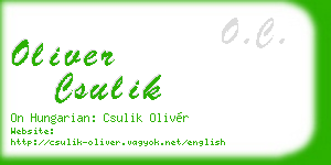 oliver csulik business card